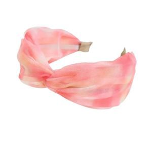 NWOT - Mesh Tie Dye Cross Knotted Wide Organza Headband
